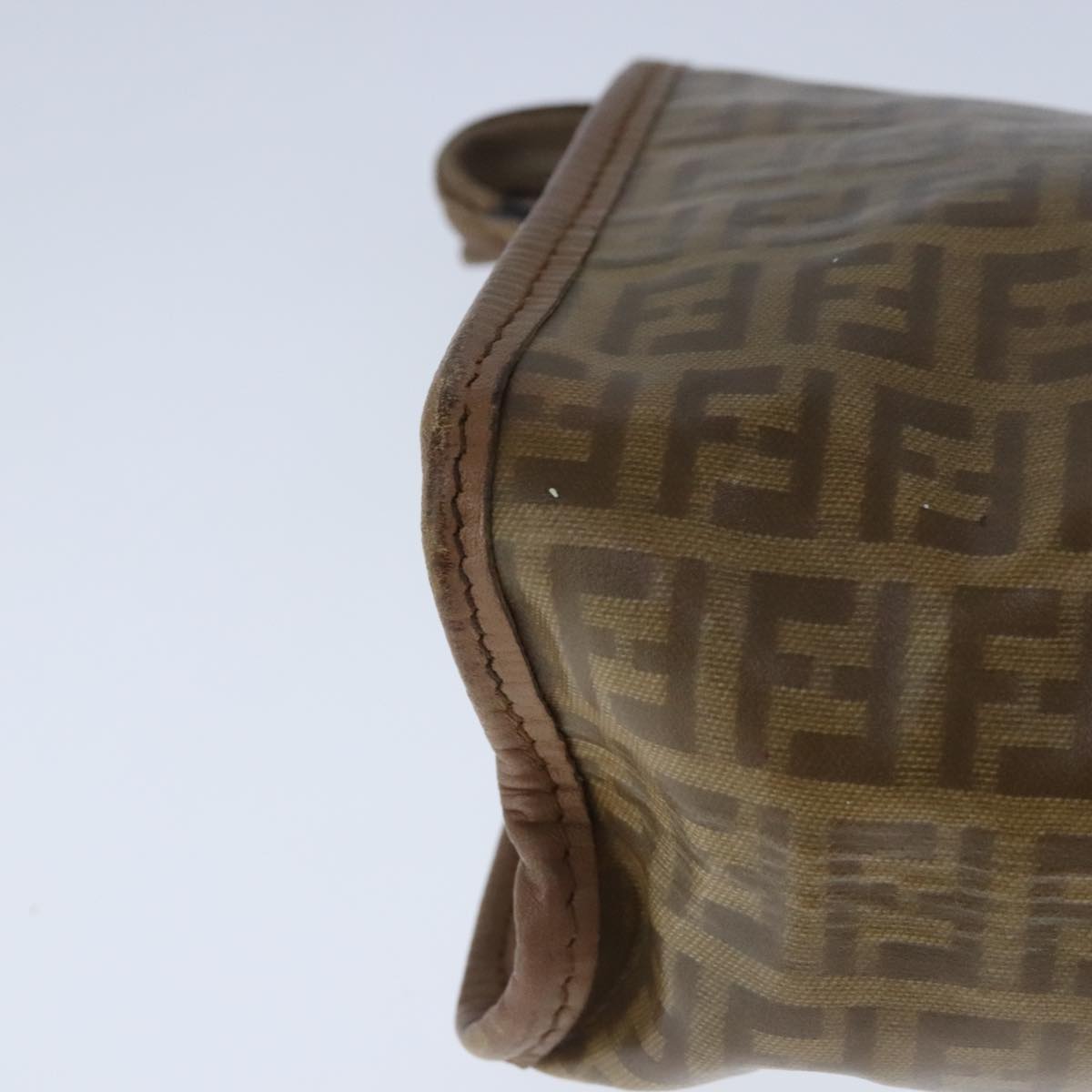 FENDI Zucchino Canvas Clutch Bag Coated Canvas Brown ti2364