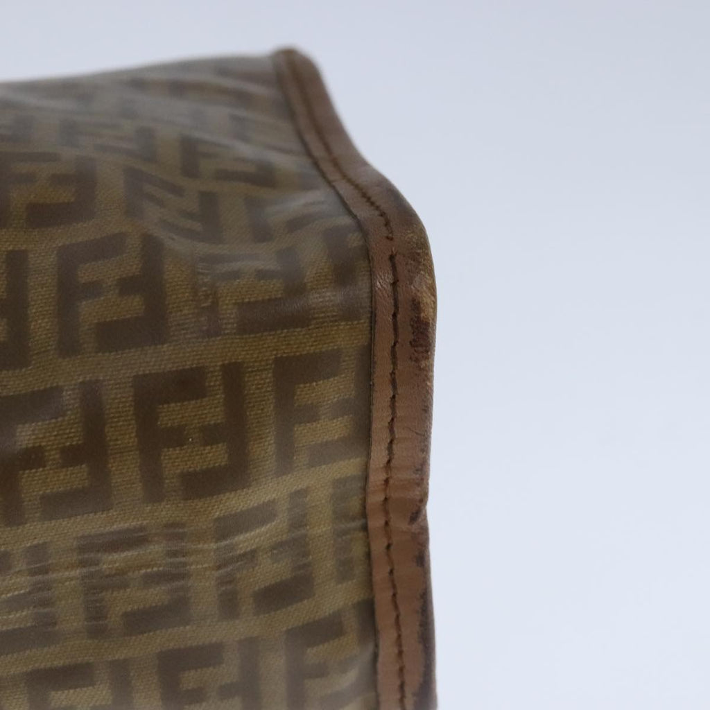 FENDI Zucchino Canvas Clutch Bag Coated Canvas Brown ti2364