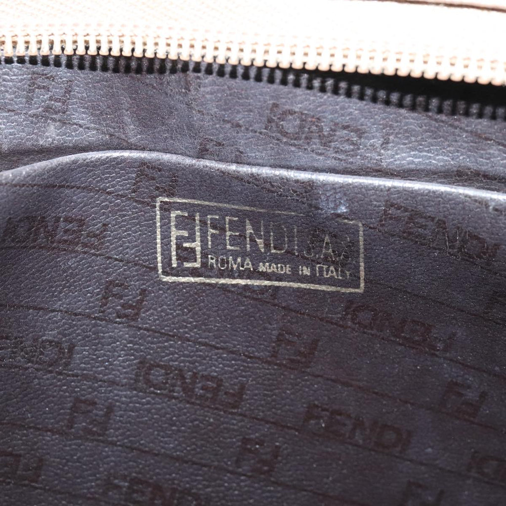 FENDI Zucchino Canvas Clutch Bag Coated Canvas Brown ti2364