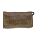 FENDI Zucchino Canvas Clutch Bag Coated Canvas Brown ti2364