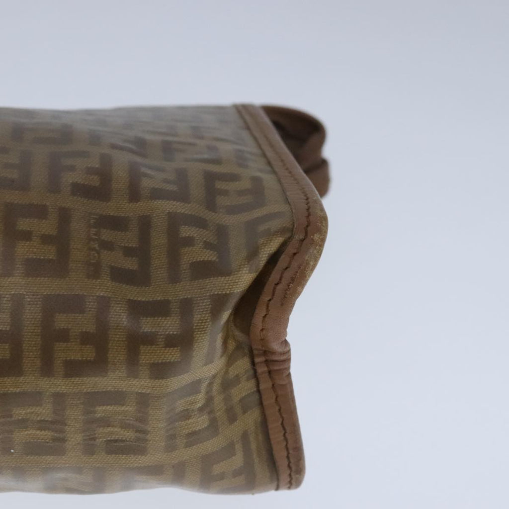 FENDI Zucchino Canvas Clutch Bag Coated Canvas Brown ti2364