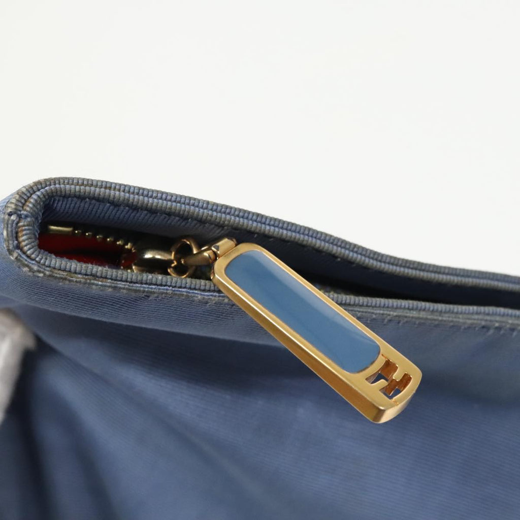 FENDI Zucca Canvas Clutch Bag Blue Gold ti2369