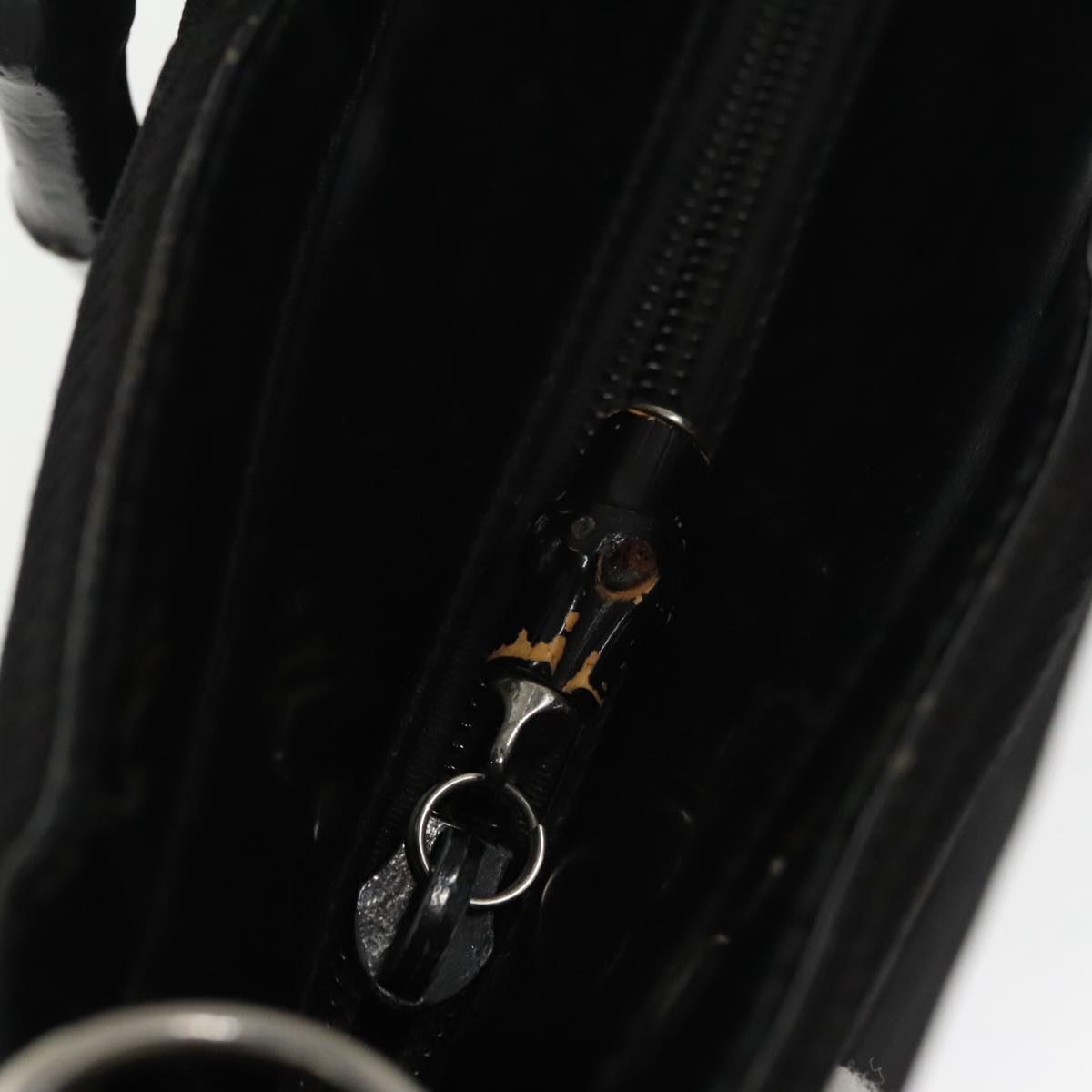 GUCCI Bamboo Hand Bag Nylon Black Silver 000 1705 0588 ti2378