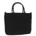 GUCCI Bamboo Hand Bag Nylon Black Silver 000 1705 0588 ti2378