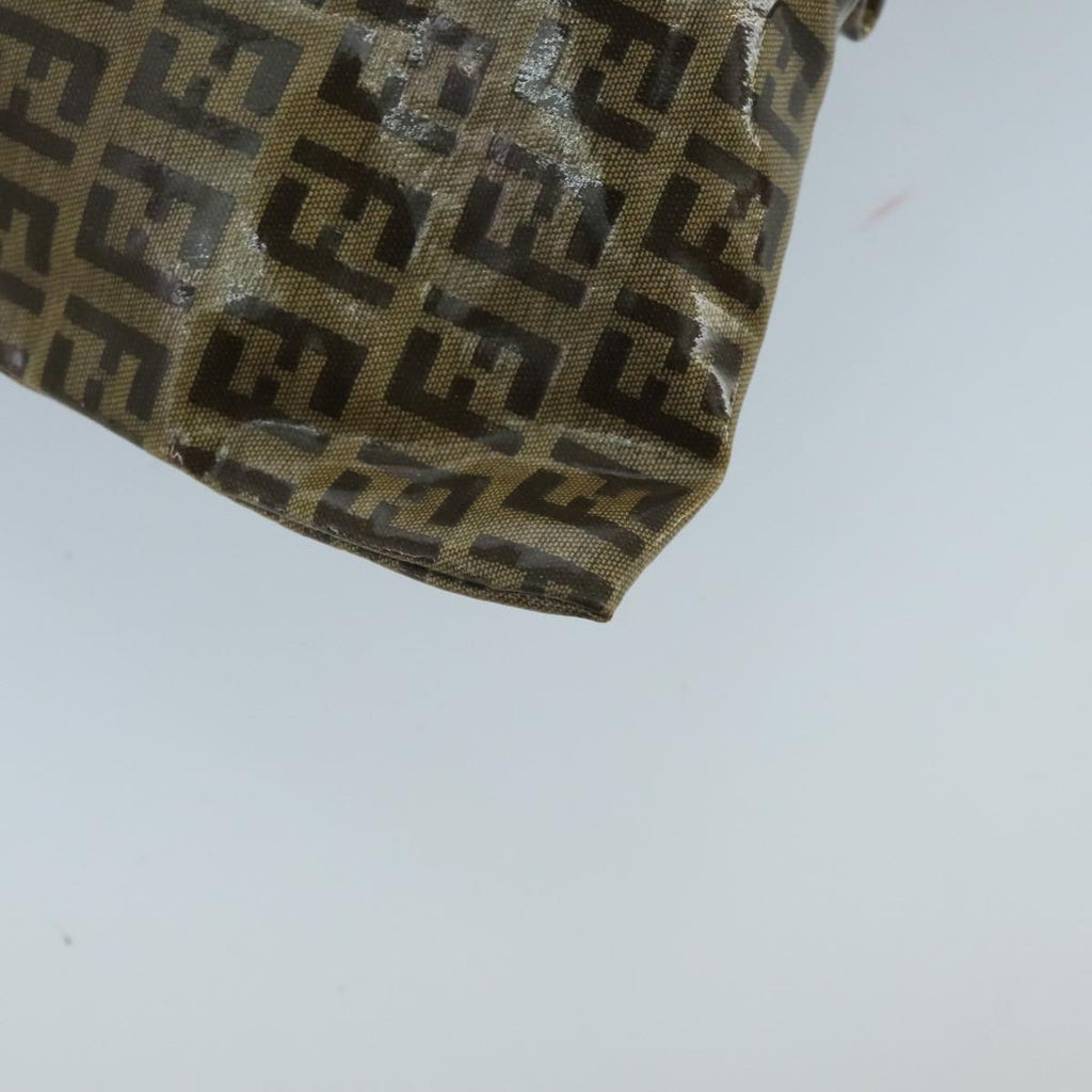 FENDI Zucchino Canvas Hand Bag Coated Canvas Brown ti2382