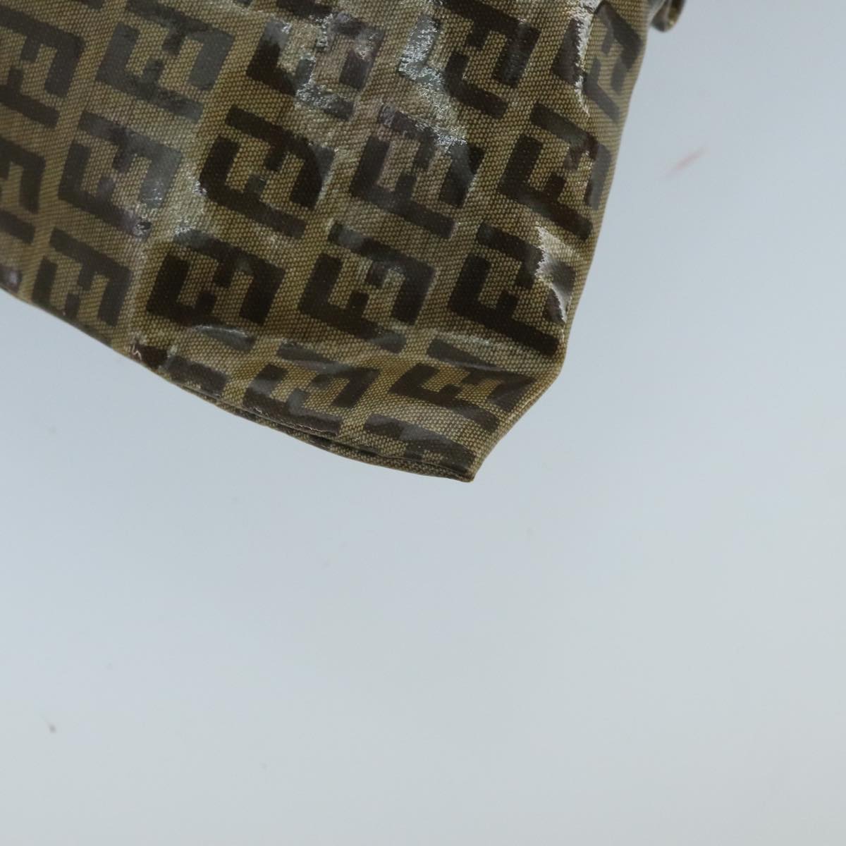 FENDI Zucchino Canvas Hand Bag Coated Canvas Brown ti2382