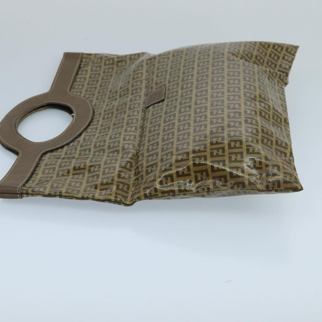 FENDI Zucchino Canvas Hand Bag Coated Canvas Brown ti2382