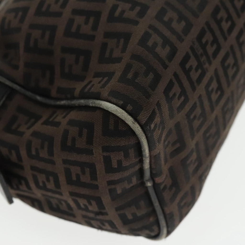 FENDI Zucchino Canvas Hand Bag Canvas Brown ti2386