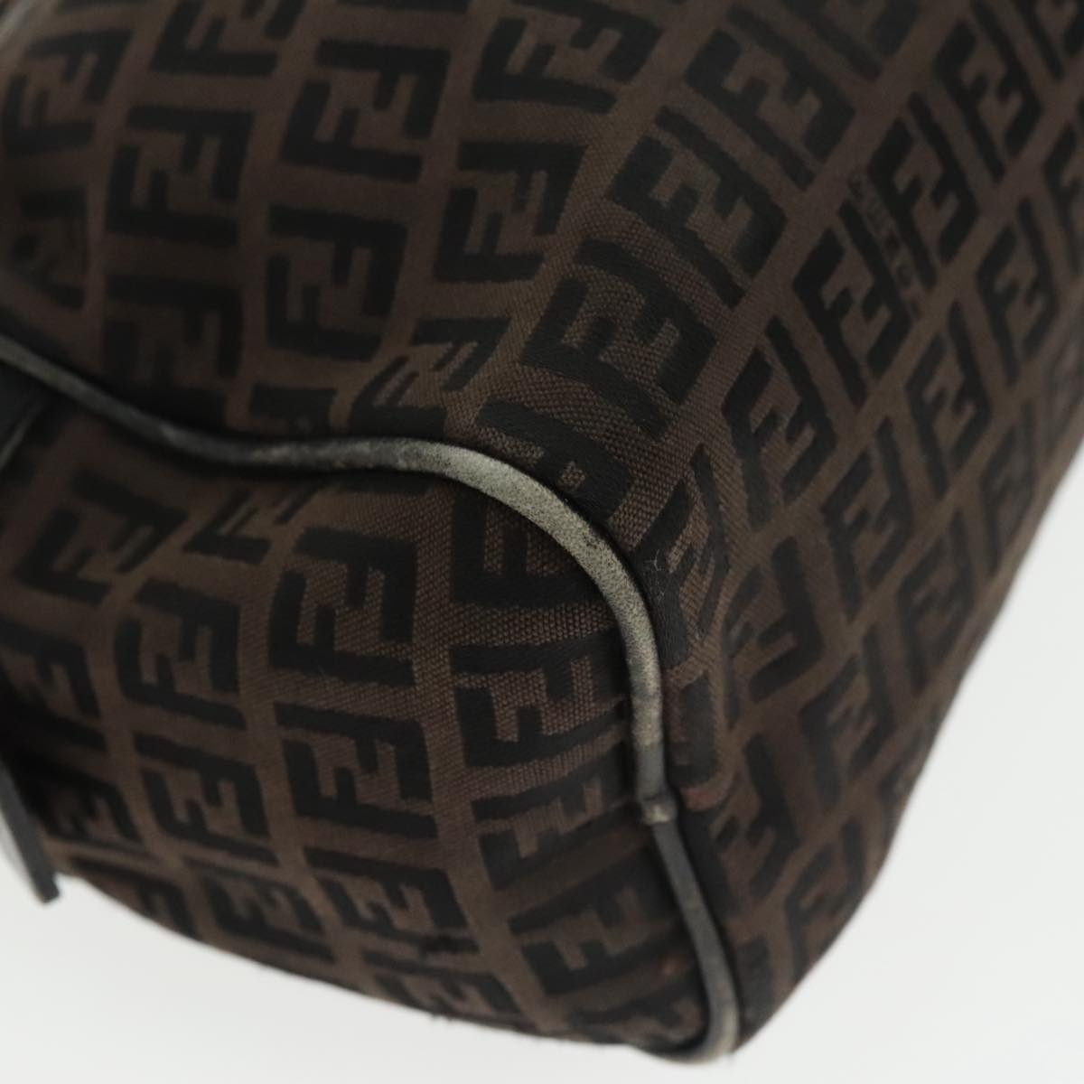 FENDI Zucchino Canvas Hand Bag Canvas Brown ti2386