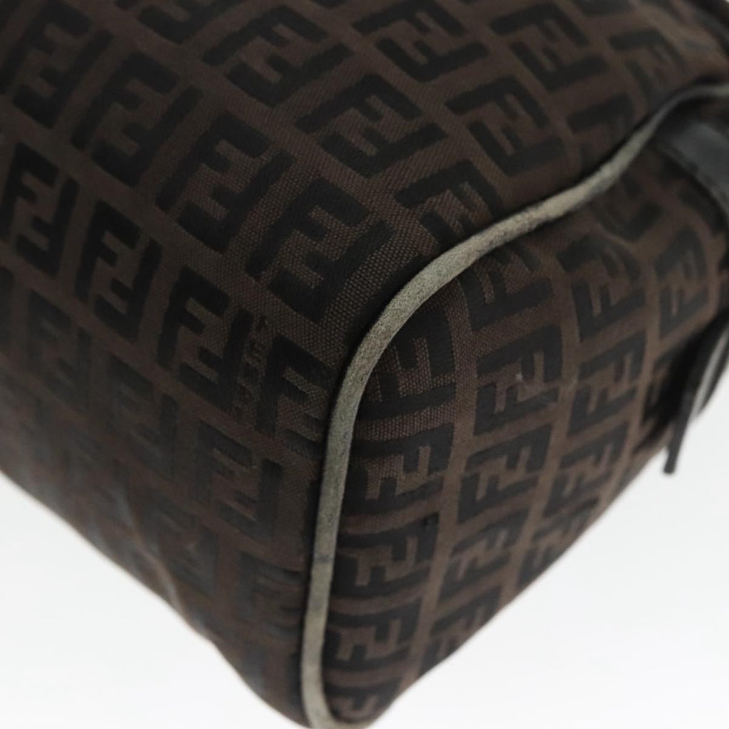 FENDI Zucchino Canvas Hand Bag Canvas Brown ti2386