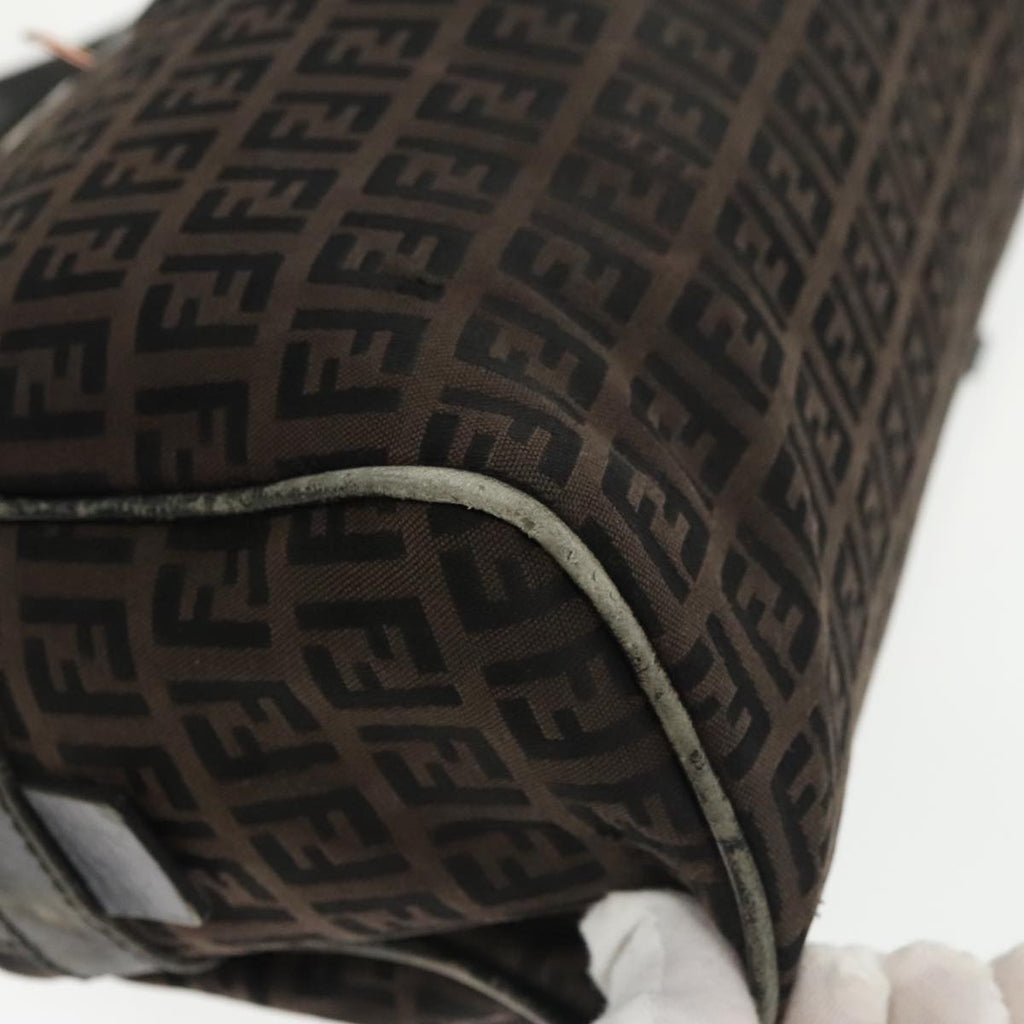 FENDI Zucchino Canvas Hand Bag Canvas Brown ti2386