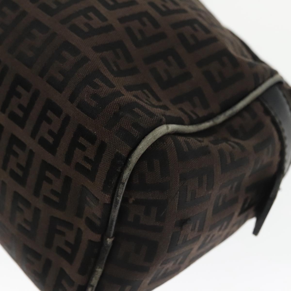 FENDI Zucchino Canvas Hand Bag Canvas Brown ti2386