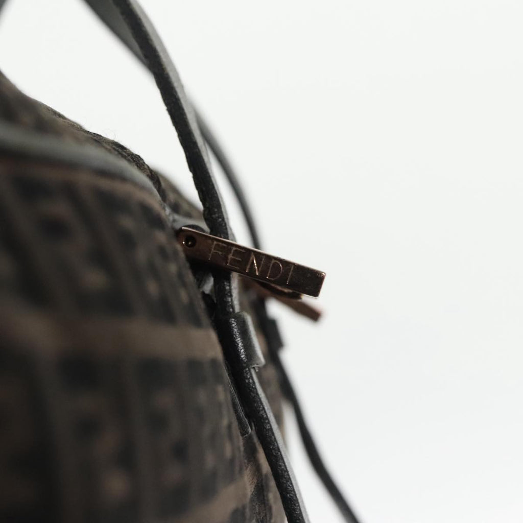 FENDI Zucchino Canvas Hand Bag Canvas Brown ti2386
