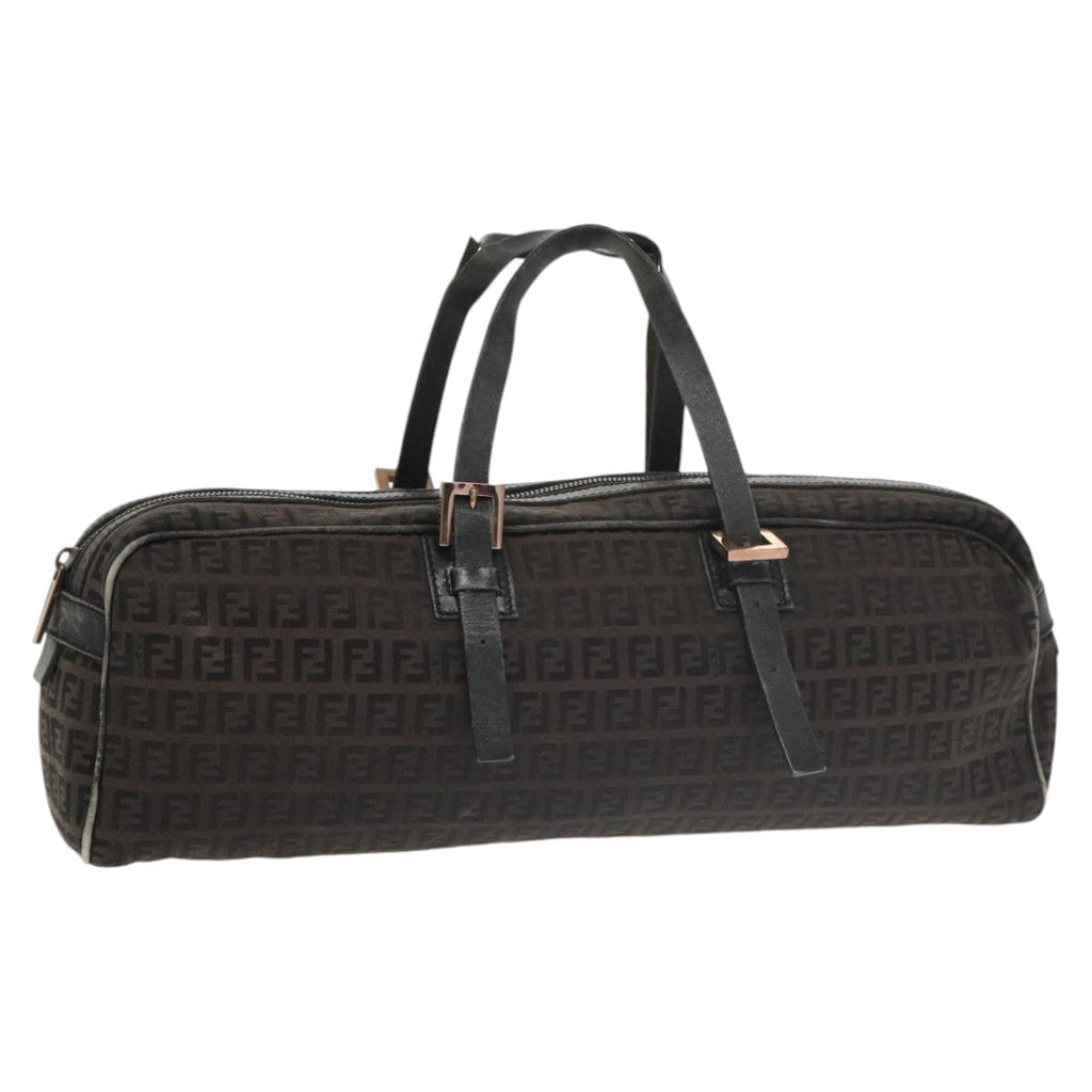FENDI Zucchino Canvas Hand Bag Canvas Brown ti2386