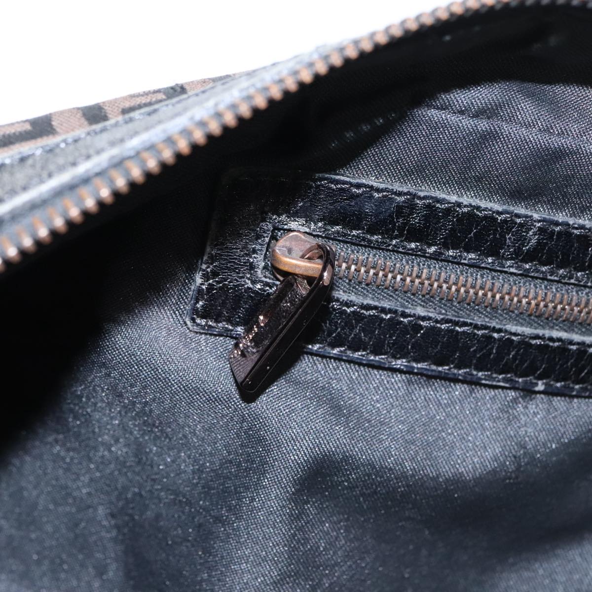 FENDI Zucchino Canvas Hand Bag Canvas Brown ti2386