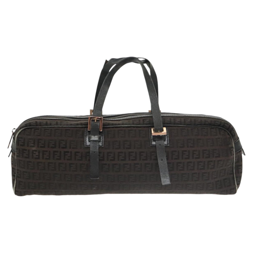 FENDI Zucchino Canvas Hand Bag Canvas Brown ti2386