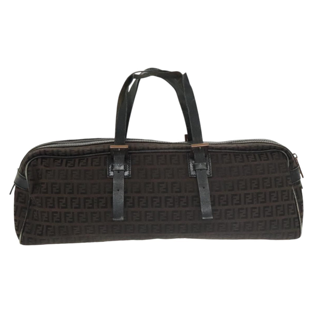 FENDI Zucchino Canvas Hand Bag Canvas Brown ti2386