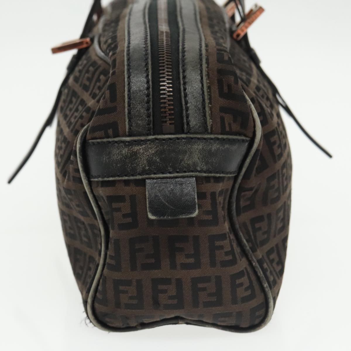 FENDI Zucchino Canvas Hand Bag Canvas Brown ti2386