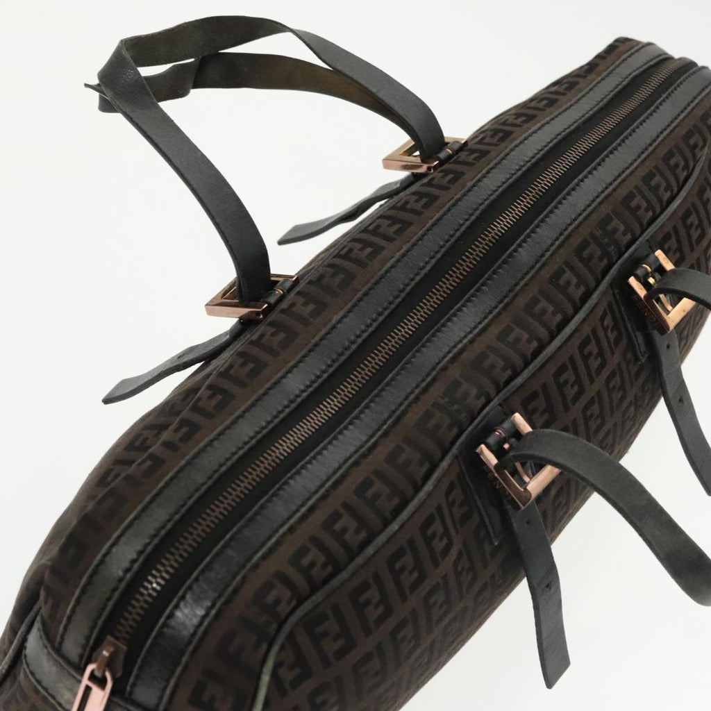 FENDI Zucchino Canvas Hand Bag Canvas Brown ti2386