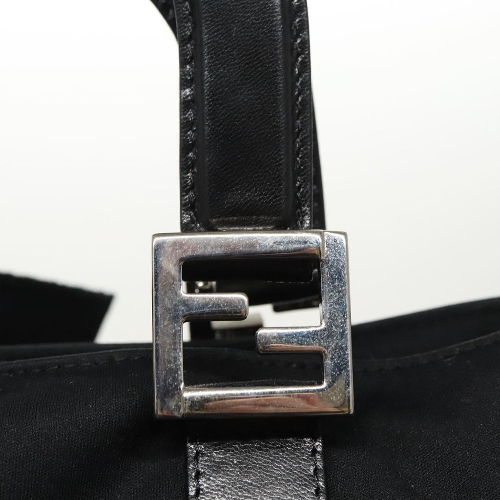 FENDI Hand Bag Nylon Black Silver ti2387