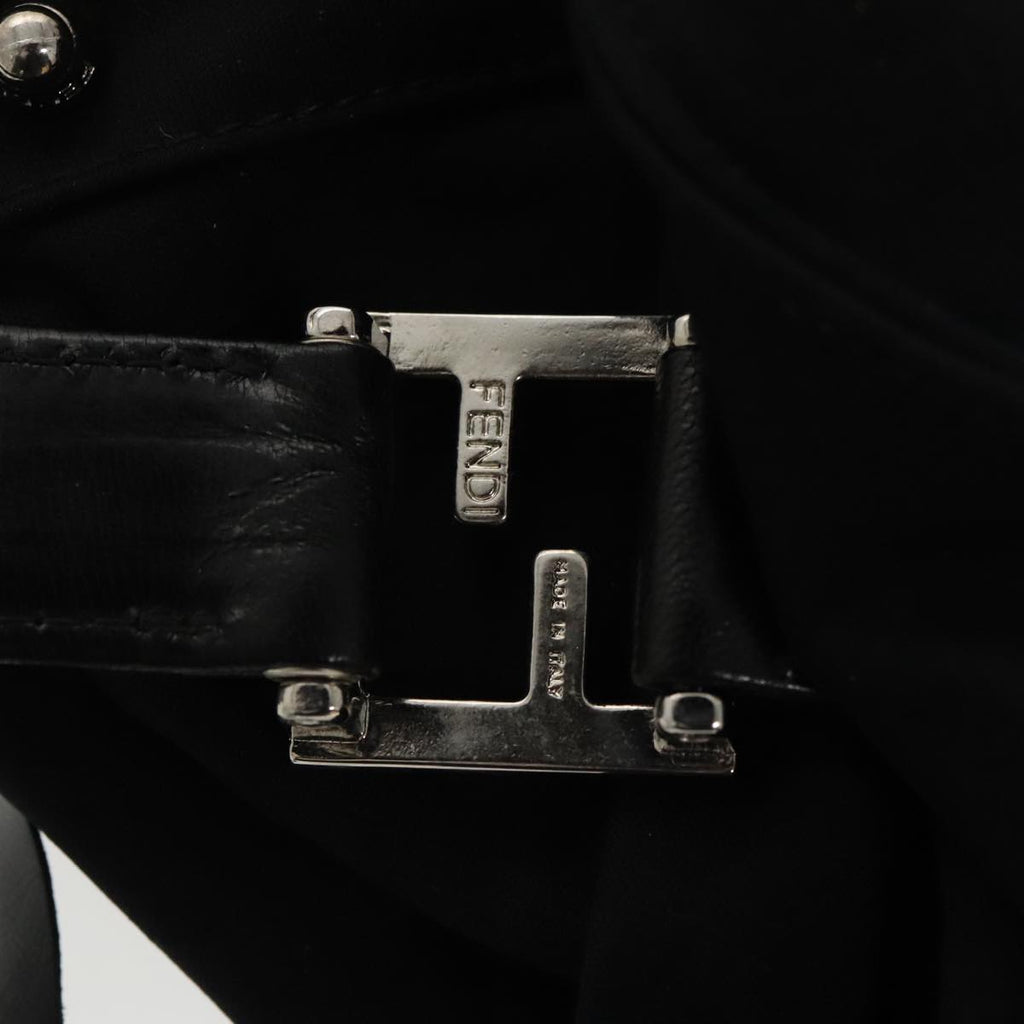 FENDI Hand Bag Nylon Black Silver ti2387