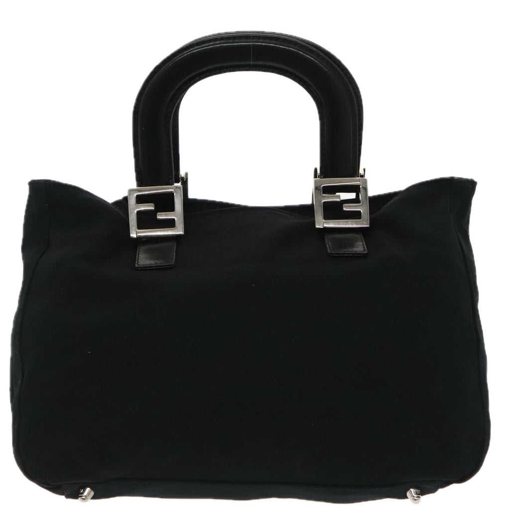 FENDI Hand Bag Nylon Black Silver ti2387