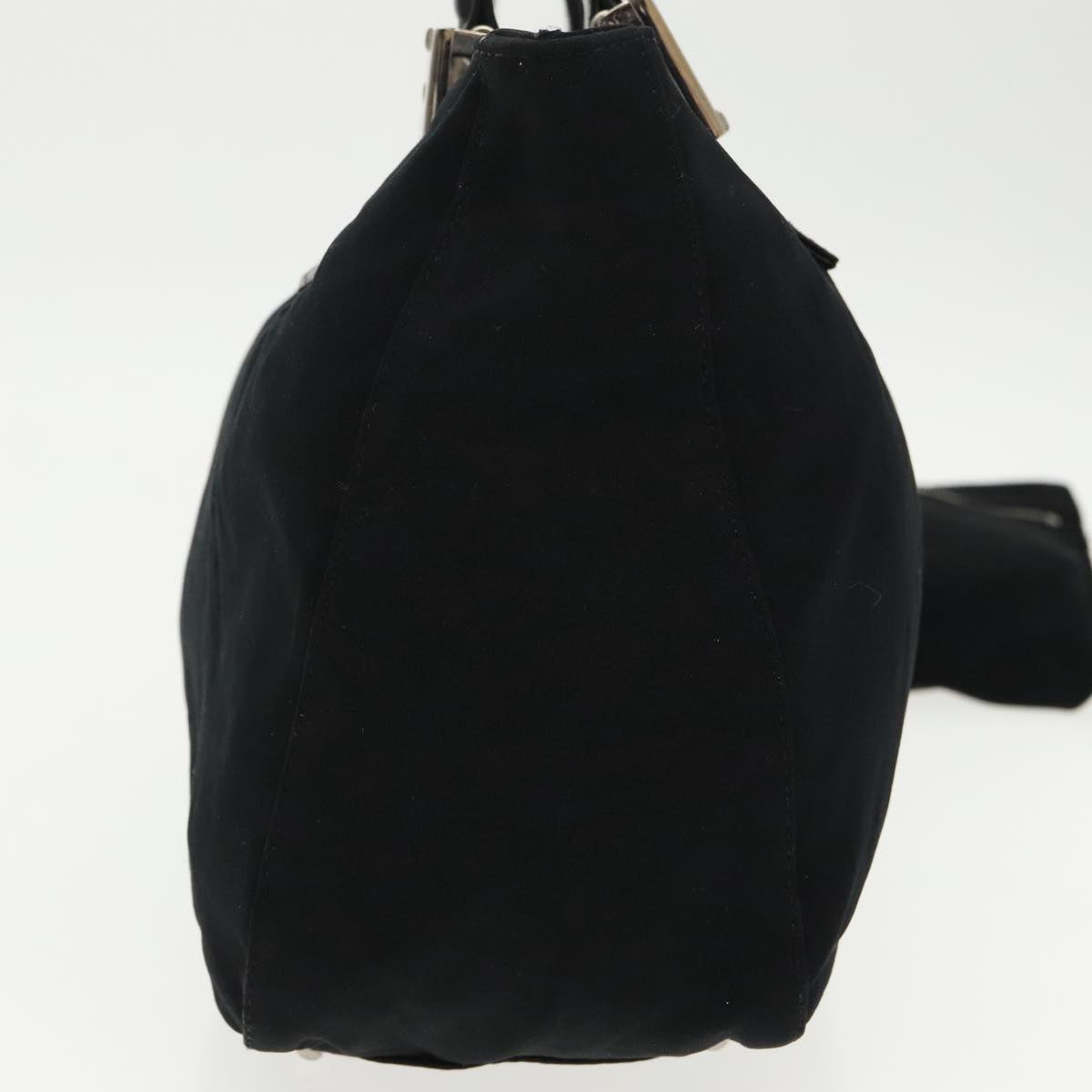 FENDI Hand Bag Nylon Black Silver ti2387