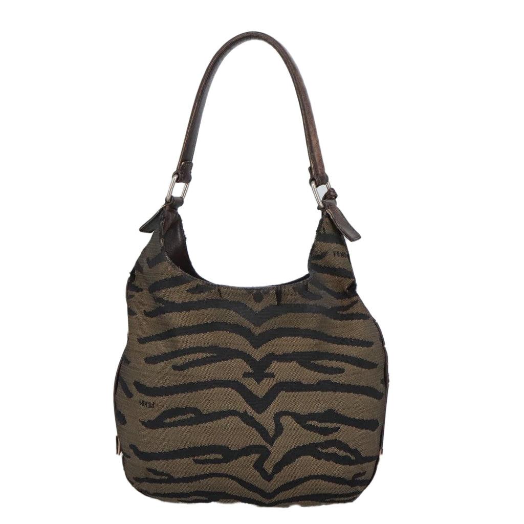 FENDI Hand Bag Canvas Brown ti2388