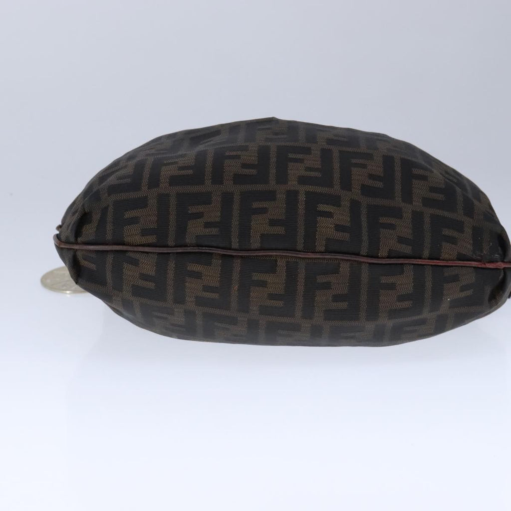 FENDI Zucca Canvas Shoulder Bag Brown Black ti2513