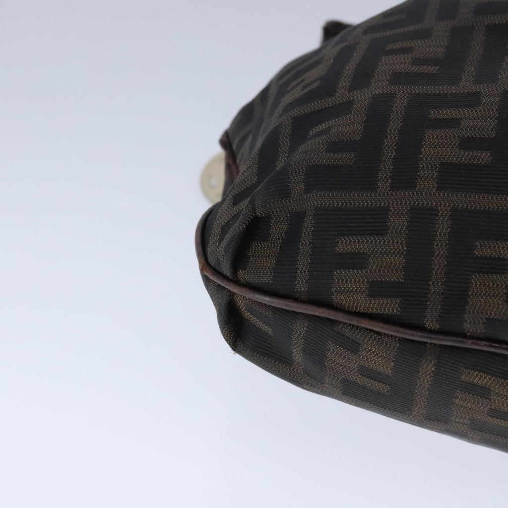 FENDI Zucca Canvas Shoulder Bag Brown Black ti2513