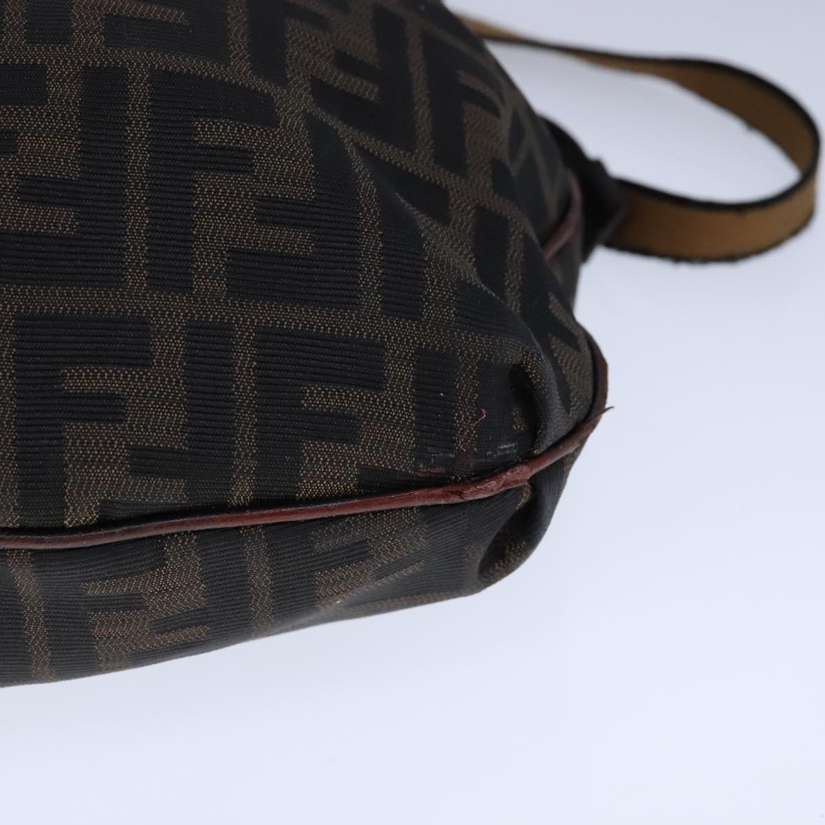 FENDI Zucca Canvas Shoulder Bag Brown Black ti2513