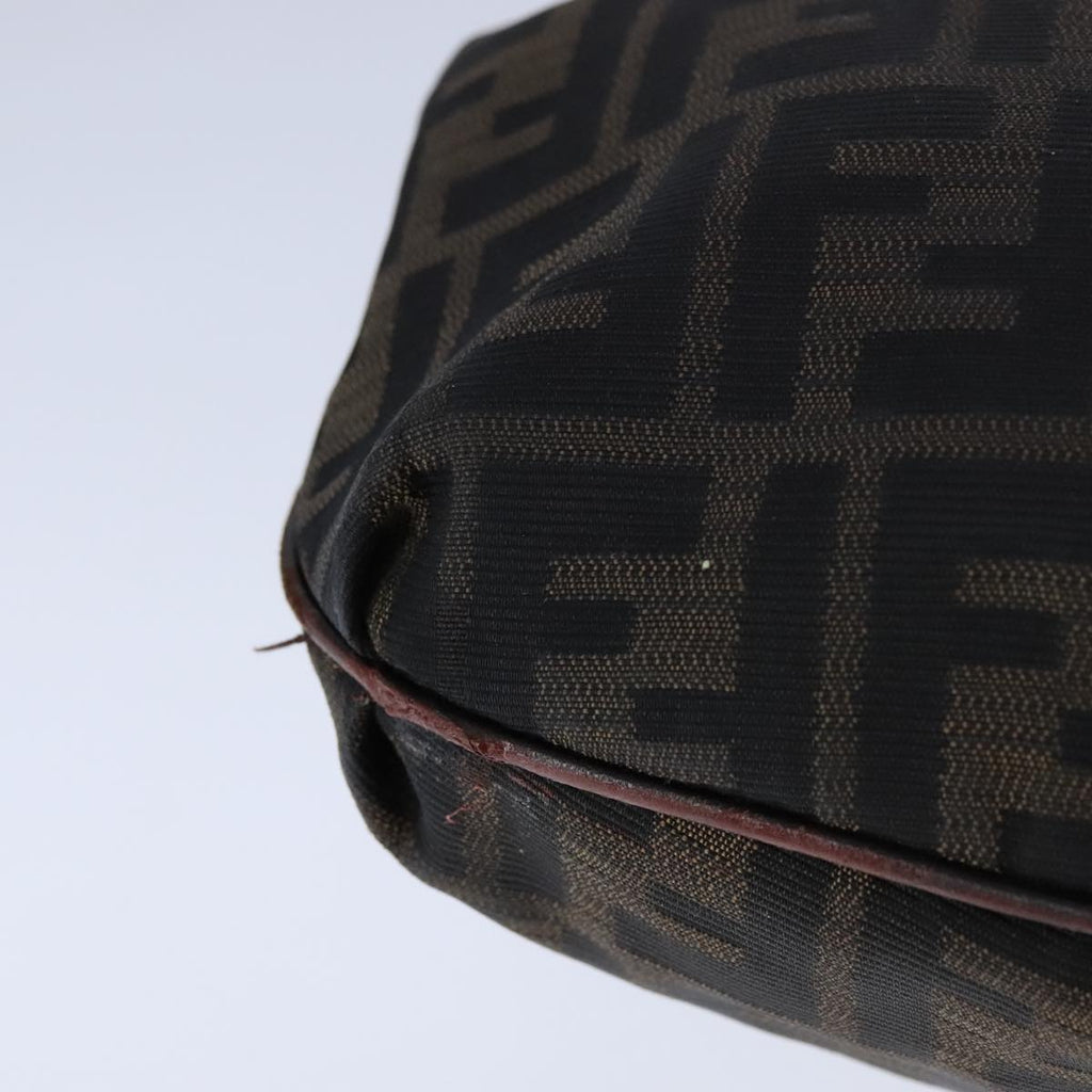 FENDI Zucca Canvas Shoulder Bag Brown Black ti2513