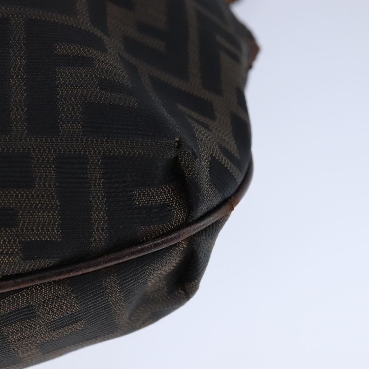 FENDI Zucca Canvas Shoulder Bag Brown Black ti2513
