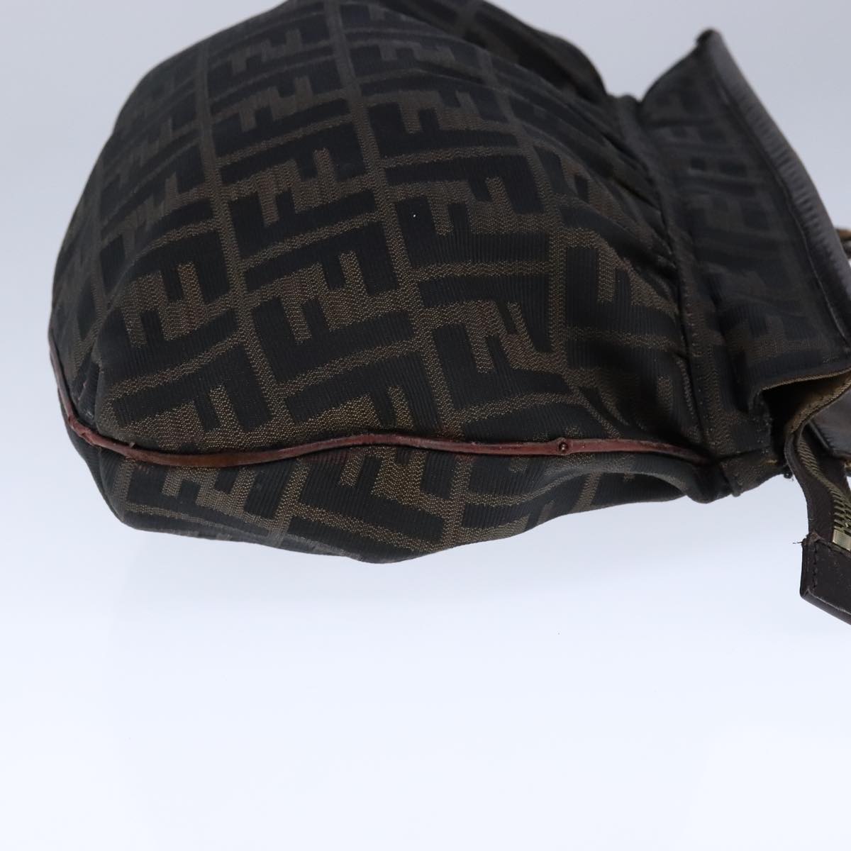 FENDI Zucca Canvas Shoulder Bag Brown Black ti2513