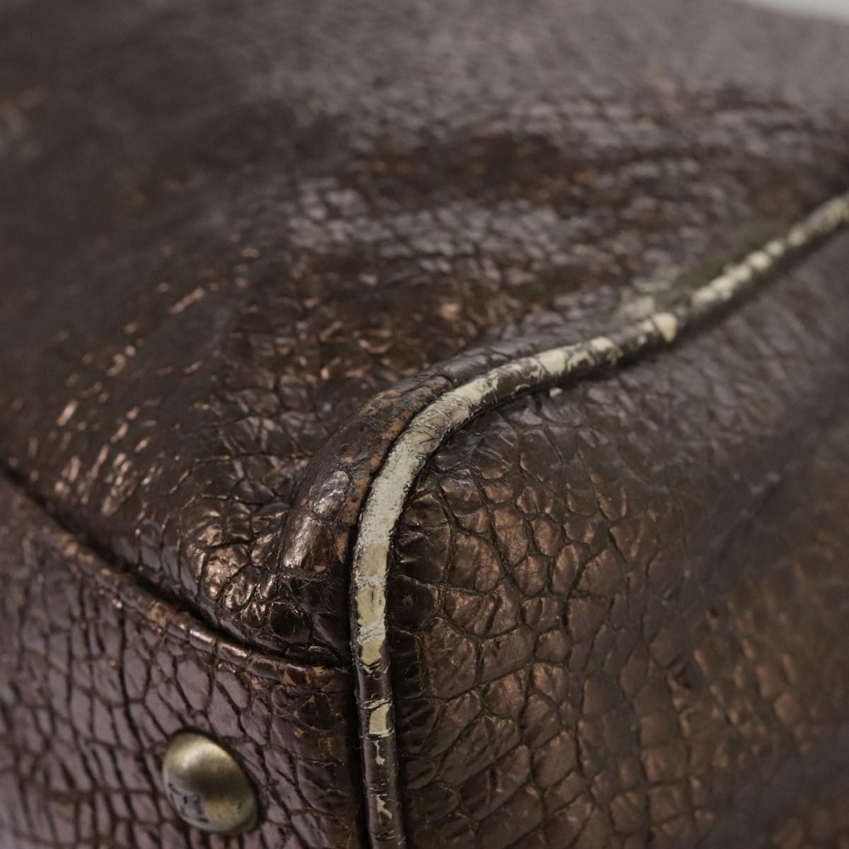 FENDI Hand Bag Leather Brown ti2514