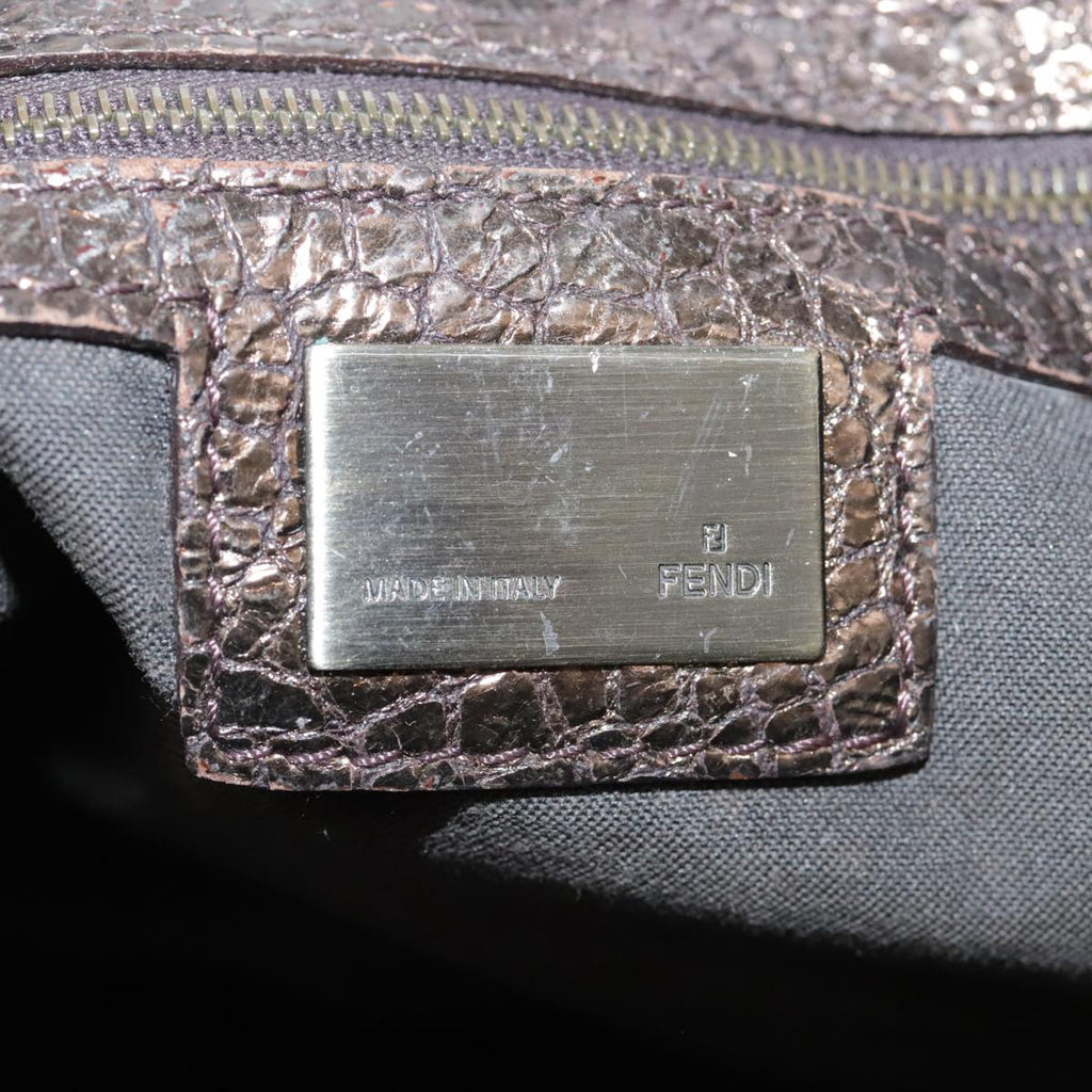 FENDI Hand Bag Leather Brown ti2514