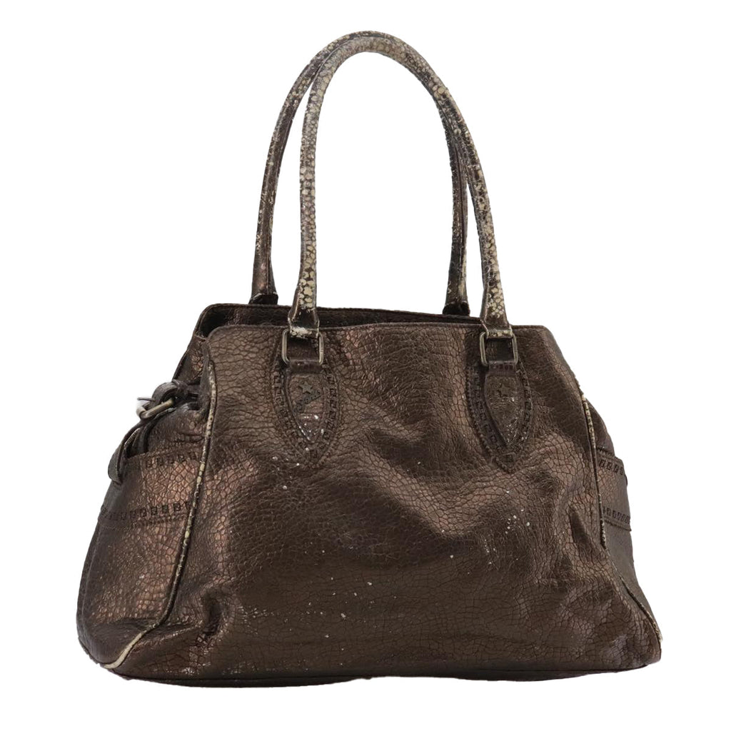FENDI Hand Bag Leather Brown ti2514