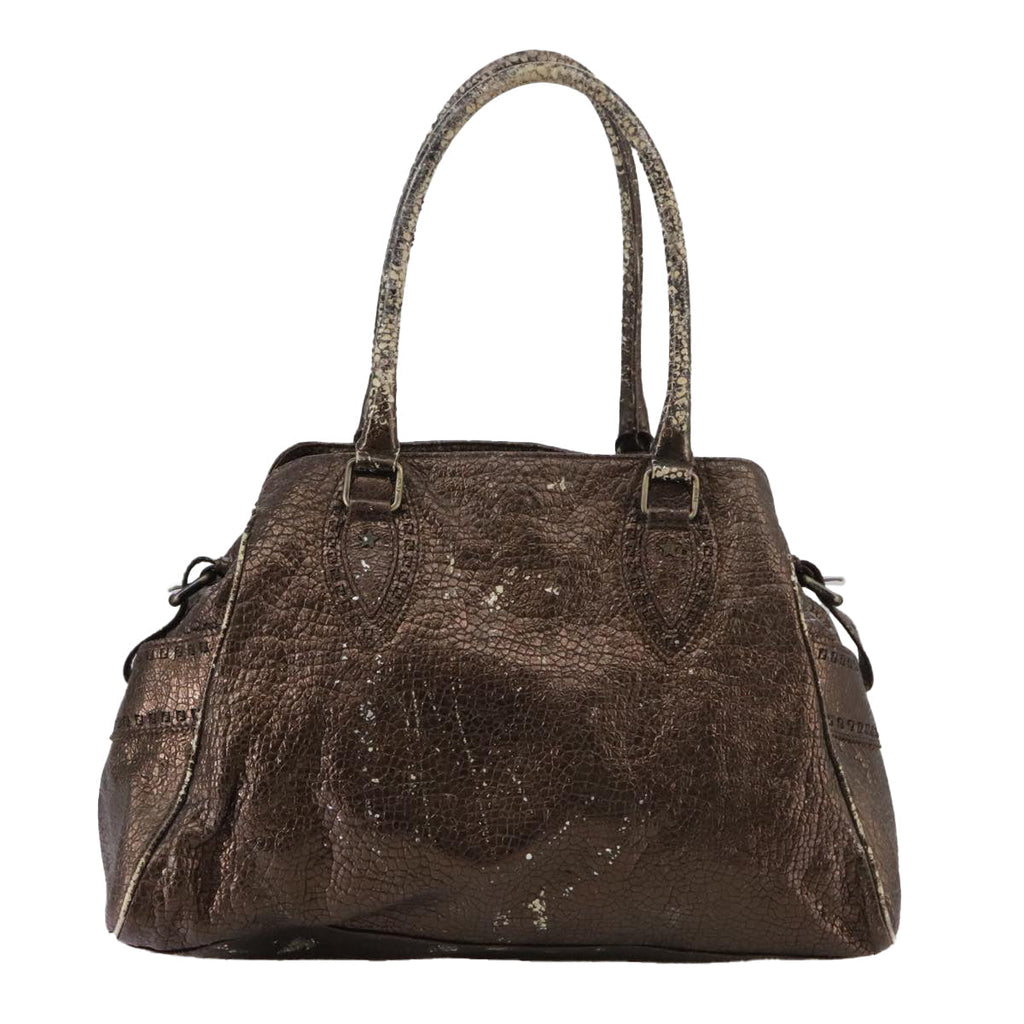 FENDI Hand Bag Leather Brown ti2514