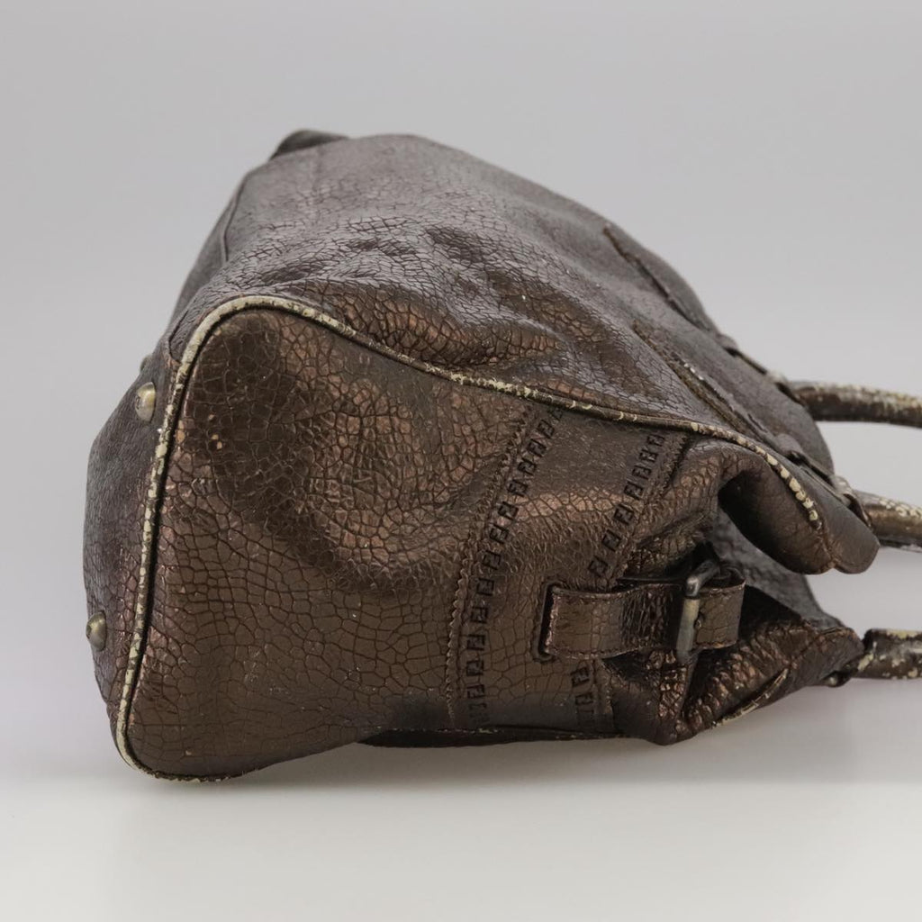 FENDI Hand Bag Leather Brown ti2514