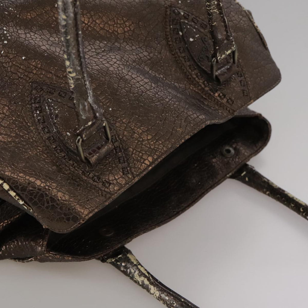 FENDI Hand Bag Leather Brown ti2514