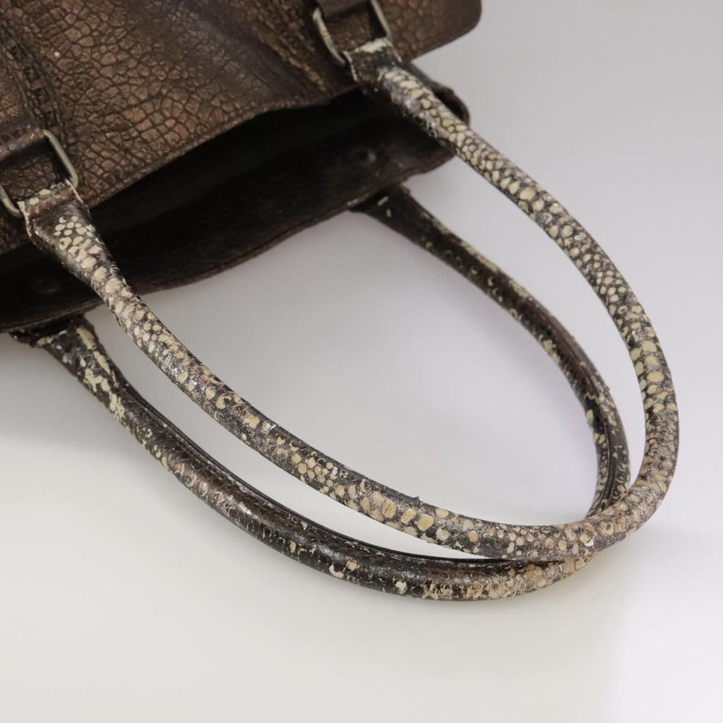 FENDI Hand Bag Leather Brown ti2514