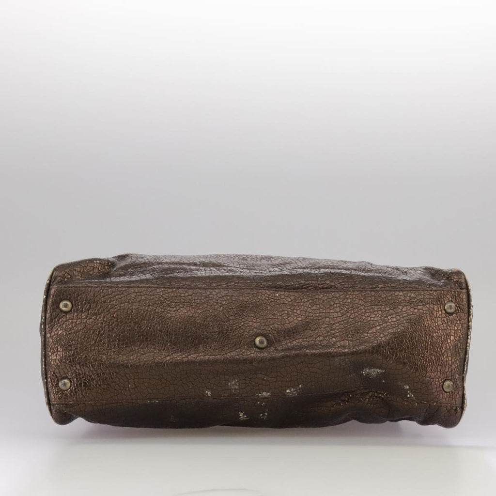 FENDI Hand Bag Leather Brown ti2514