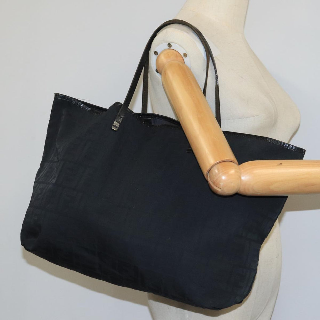 FENDI Zucca Canvas Shoulder Bag Black ti2516