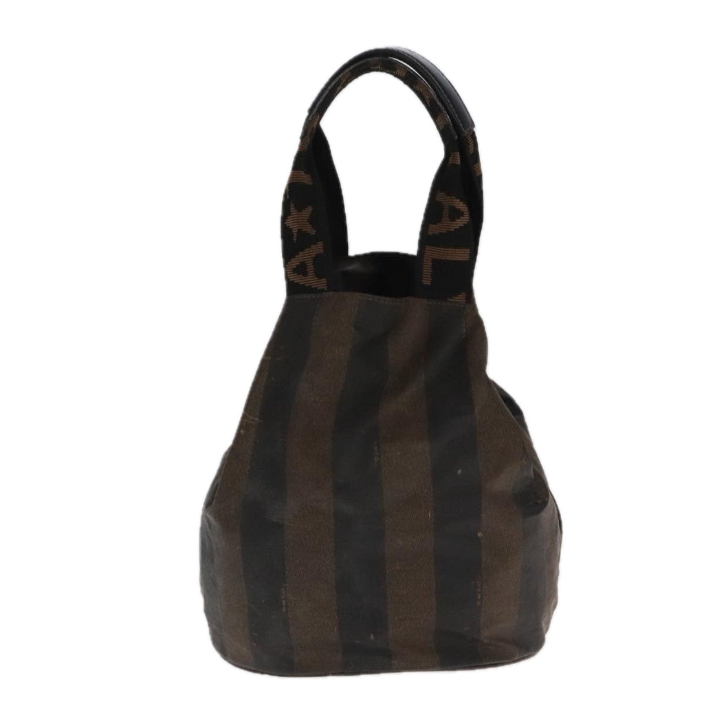 FENDI Pecan Canvas Hand Bag Leather 2Set Black Brown beige ti2521