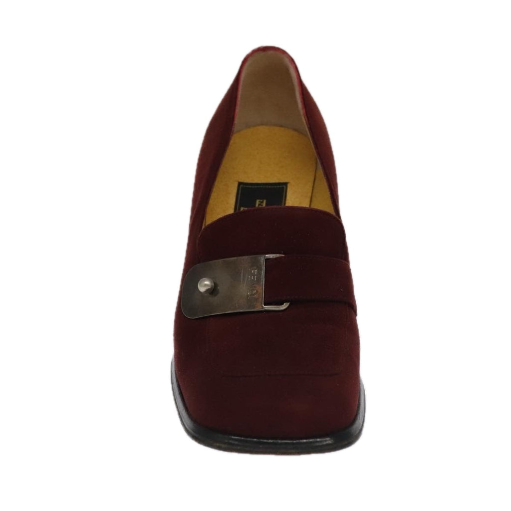 FENDI PRADA pumps Leather Suede 2Set Silver Red ti2529