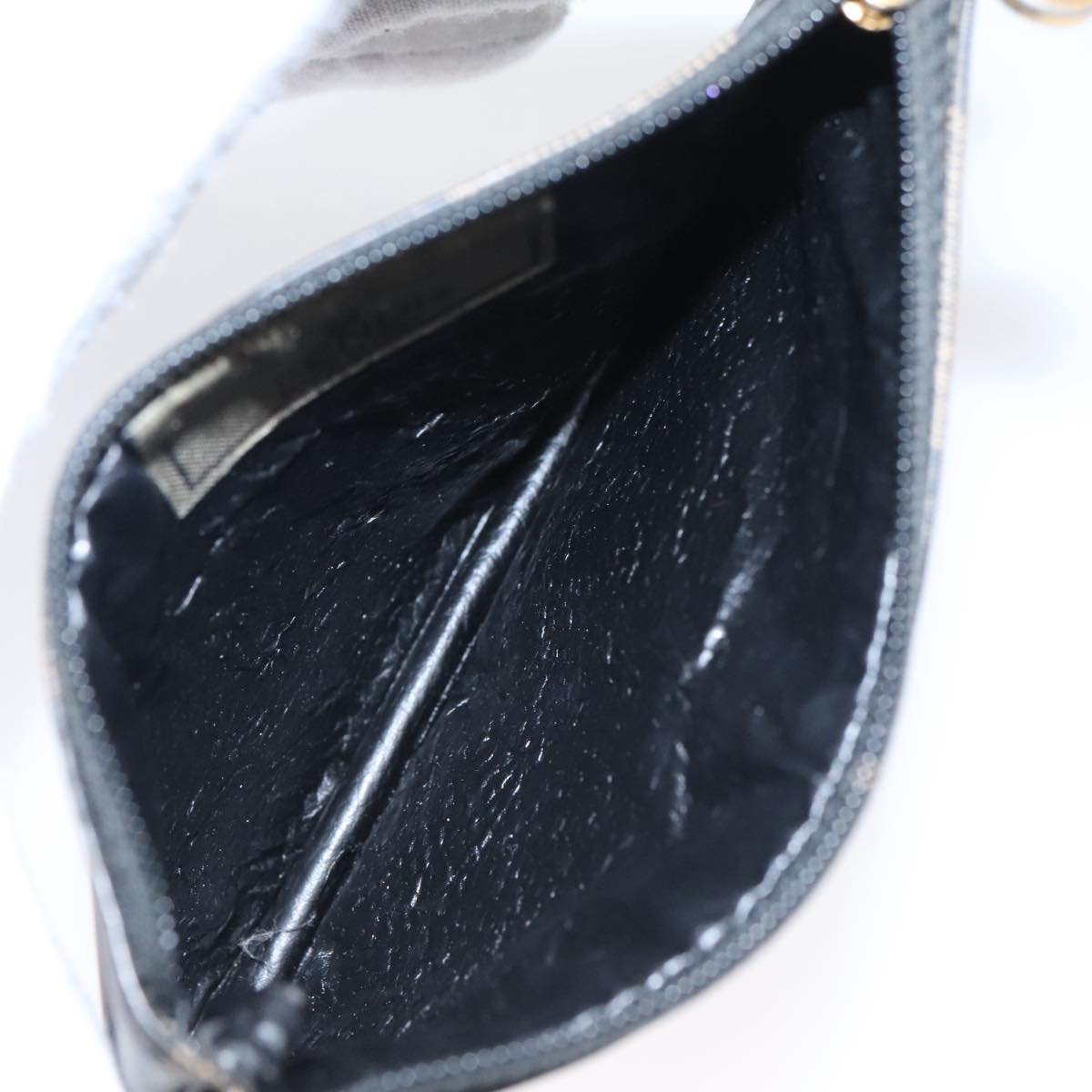 FENDI Pecan Canvas Pouch PVC Black Brown Gold ti2537