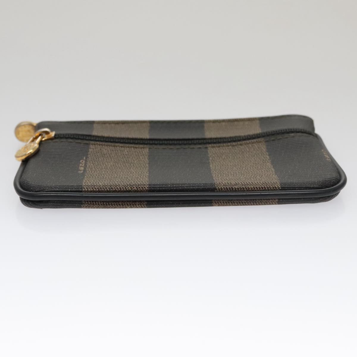 FENDI Pecan Canvas Pouch PVC Black Brown Gold ti2537