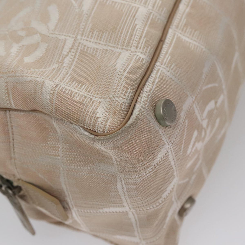 CHANEL New Travel line Hand Bag Nylon Beige CC ti2607