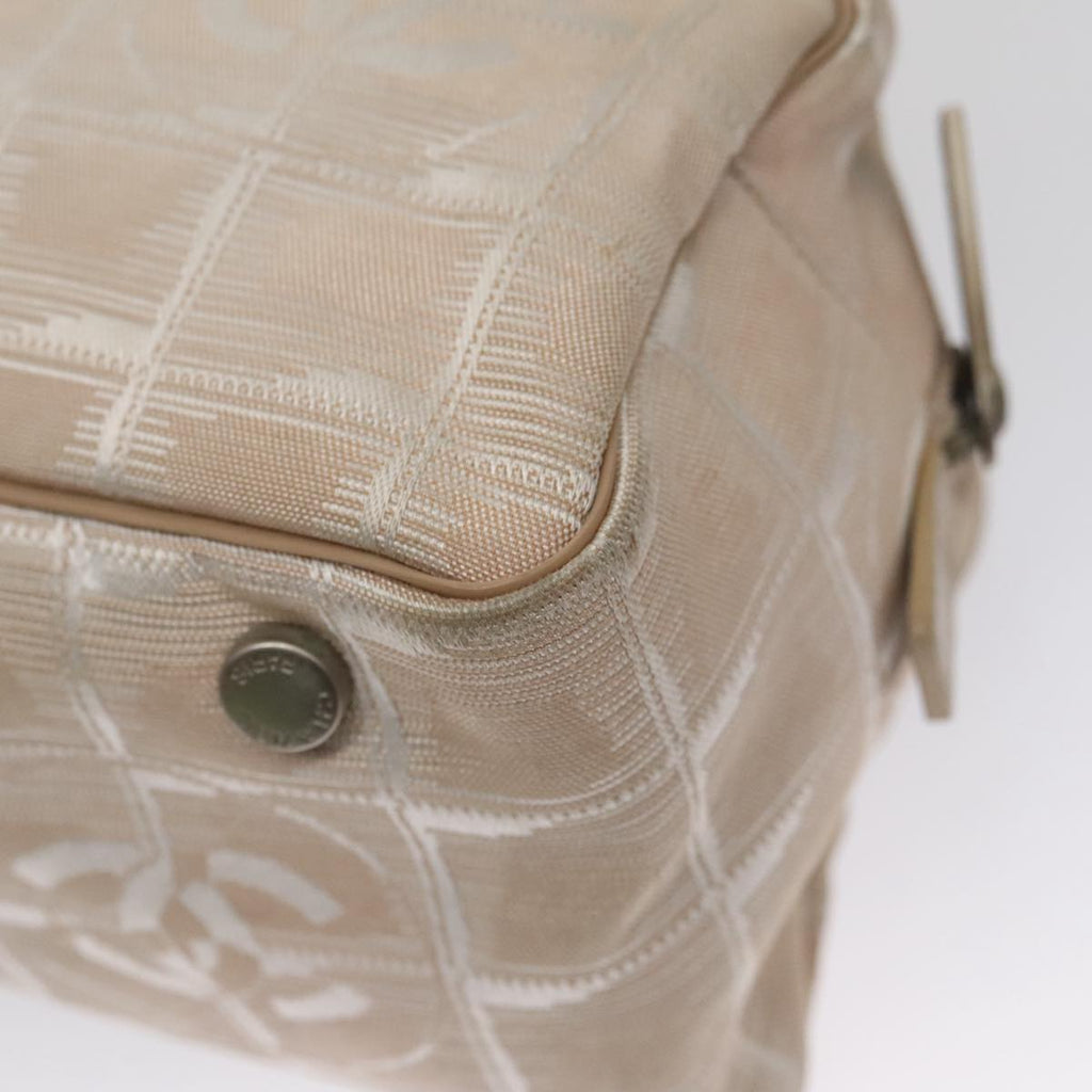 CHANEL New Travel line Hand Bag Nylon Beige CC ti2607