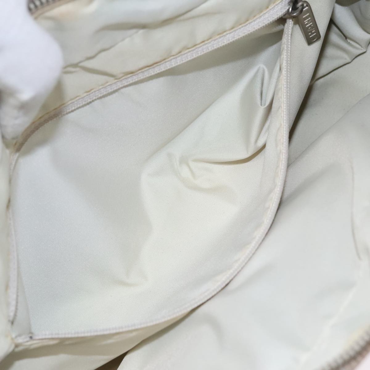 CHANEL New Travel line Hand Bag Nylon Beige CC ti2607